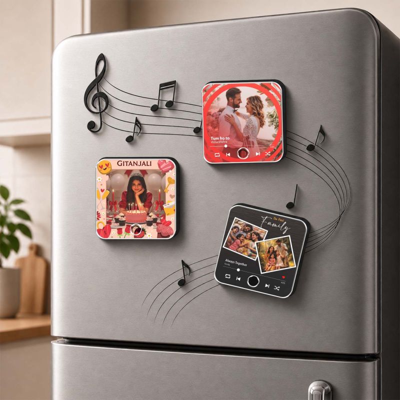 Birthday Gift for Sister & Bestie Customized Musical Fridge Audio Message Gift  Rechargeable Sound Magnet Photo Frame Magnet for Refrigerator